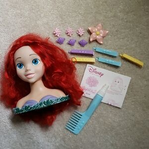 Disney Ariel Styling Head with Red Hair and Accessories